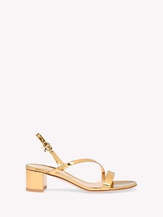 Gianvito Rossi Betsey Sandal in Metallic Gold Calf at Nordstrom, Size 40.5