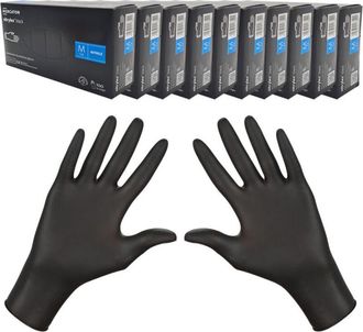 OEM Guantes De Nitrilo M Negros Mercator Nitrylex Black 100 Piezas Caja 10 Unidades