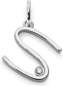 Monica Vinader Lab Grown Diamond Initial Pendant in Sterling Silver S at Nordstrom
