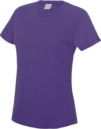 Just Cool Just Cool Womens Sports Plain-coloured T-Shirt, Womens, Purple, Small