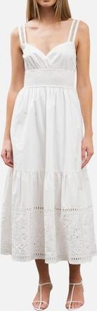 Moon River Sleeveless Tiered Midi Sundress in White at Nordstrom Rack, Size X-Small