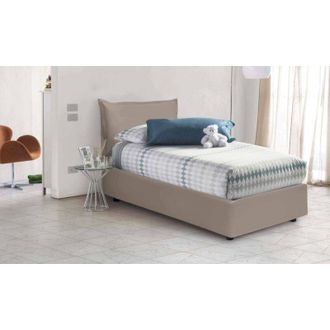Talamo Italia Talamo Italia Letto singolo Livia, Letto contenitore con rivestimento in ecopelle, 100% Made in Italy, Apertura laterale, adatto per materasso Cm