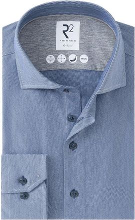 R2 Amsterdam Hemd - Heren - Overhemden - Blauw - Maat: 4XL