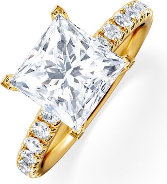 The Diamond Store 2.60ct Katerina Lab Princess Diamond Engagement Ring 18K Gold F/VS1
