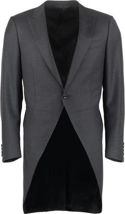 Canali Wollen Getailleerde Jas met Piekrevers - Heren - Blazers - Grijs - M - Wol - Jassen