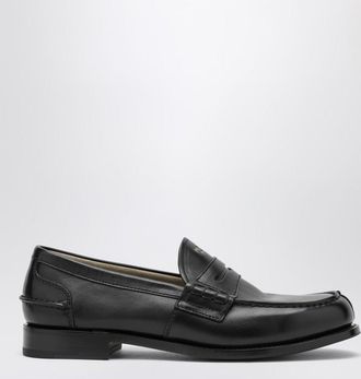 Prada Black brushed leather loafers