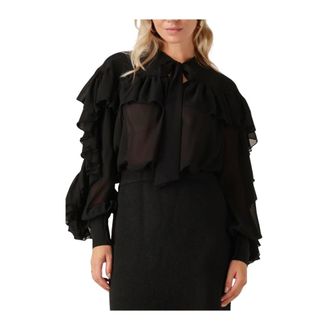 Notre-V Dames, Blouses & Shirts, Zwart, Maat: S Wol