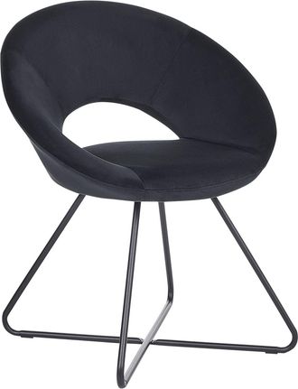 Beliani Silla de comedor terciopelo negro