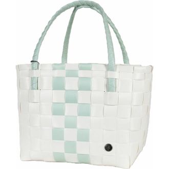 Handed By Paris Whites Recycled Tote Bag in White/soft Mint at Nordstrom, Size Medium