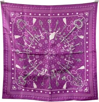 Herm&egrave;s Pre-owned Scarves, female, Purple, Size: ONE SIZE Pre-owned Scarf