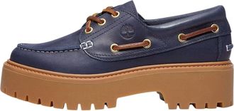 Timberland (WMNS) Timberland Stone Street Platform Boat Dark Blue Full-Grain TB0A2GVFEP1