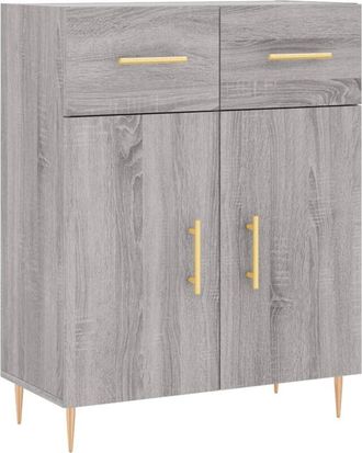 vidaXL Aparador de madera de ingeniería gris Sonoma 69,5x34x90 cm Vidaxl
