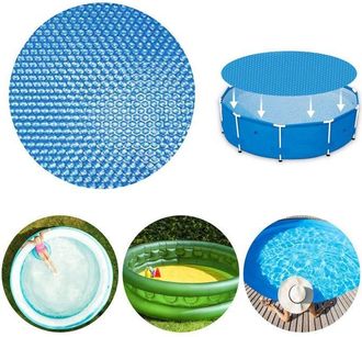 OEM Copertura Per Piscina Rotonda A Bolle Blu Da 240 Cm - Riscaldabile A Energia Solare E Isolata - Misure Personalizzabili - Per Il Riscaldamento Dellacq