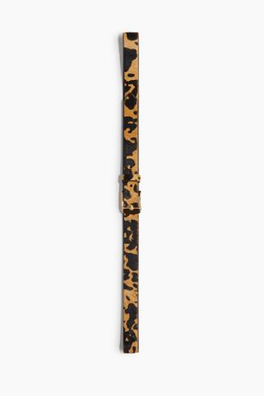 H&M Schmaler Lederg&uuml;rtel - Beige/Leoparden-Imitat