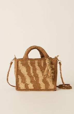 BTB Los Angeles Sahara Box Woven Tote in Natural/taupe at Nordstrom