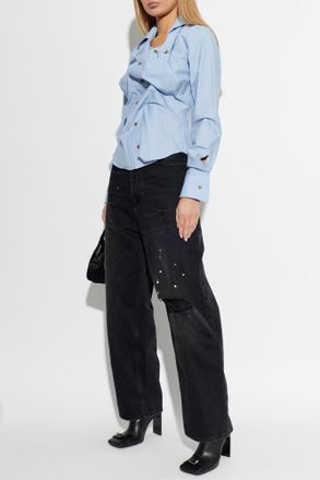 Vivienne Westwood Shirt With Logo, Womens, Blue