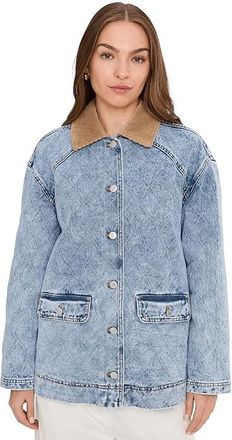 Avec Les Filles Relaxed Barn Jacket Womens Jacket Light Wash Diamond : XS, Cotton/Polyester/Rayon