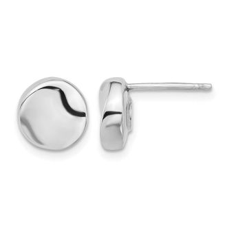 Diamond2Deal 14K White Gold Polished Circle Shape Stud Earrings