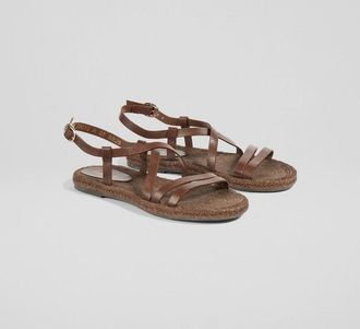 L.k. Bennett Womens Indie Flat Sandals - Chocolate - Size UK 8