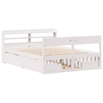 Berkfield Home Full Bed Frame without Mattress White 150x200 cm King Size Solid