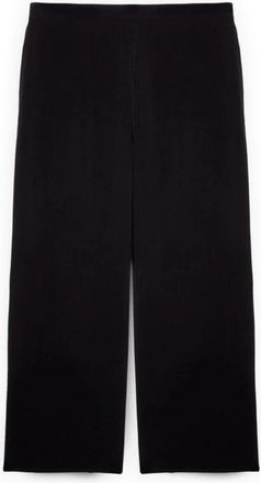 Fiorella Rubino Wijde viscose broek - Dames - Wijde Broeken - Zwart - 3XL - Broeken