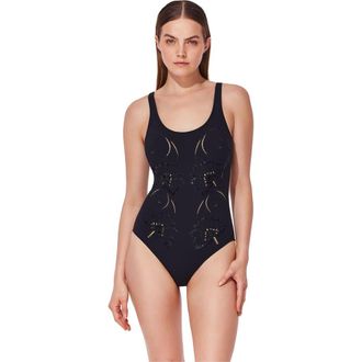 Gottex Hokkaido Scoop Neck One Piece in Black at Nordstrom, Size 10