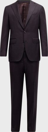 Canali Men & apos;s Wool Tonal Check Two-Piece Suit