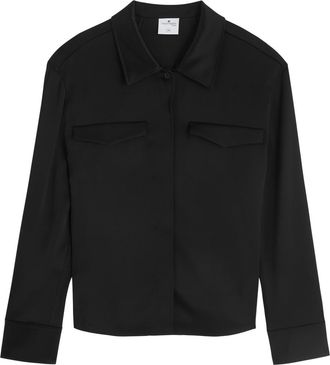 Courrèges Darted Satin Shirt - Black - 38 (UK10 / S)