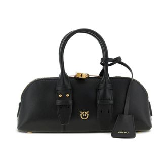 Pinko Leren Domette Tas met Handvat - Dames - Handtassen - Zwart - ONE Size - Leer - Tassen