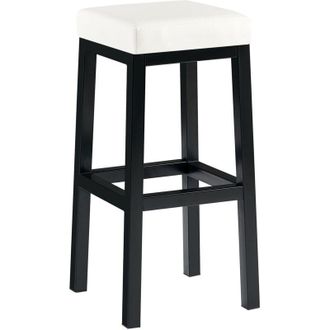 Clp Taburete De Bar Taylor Altura Del Asiento 83 Cm Estructura De Metal Negro Blanco Simil Cuero