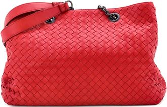 Bottega Veneta Double Chain Intrecciato Nappa Medium tote bag - Rosso