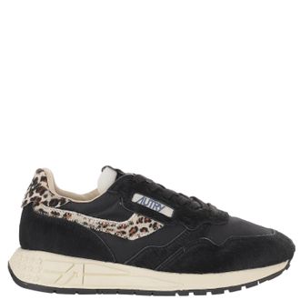 Autry Ponyskin Sneakers With Contrasting Animal Print Accents