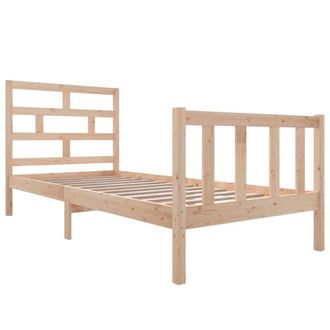 Berkfield Home Beautiful Bed Frame Solid Wood Pine 100x200 cm in Natural