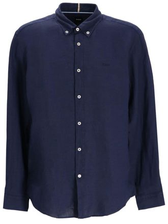 BOSS Camicia con ricamo - Blu