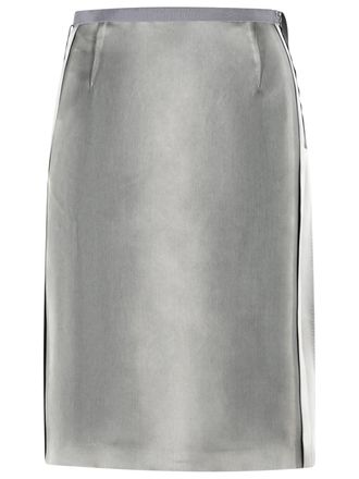 Maison Margiela Grey Viscose Midi Skirt