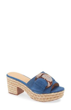 Chocolat Blu Garlyn Platform Sandal in Navy Suede at Nordstrom, Size 8.5