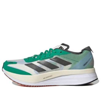 adidas Adizero Boston 11 White Tint Black Court Green HQ3694