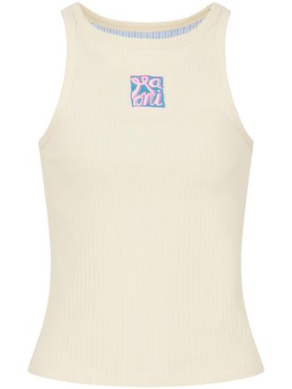 Marni Ribbed Sleeveless Tank Top with Abstract Patch