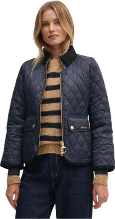 Barbour Jassen, Dames, Blauw, 2Xl, Leer, Beadnell Fitted Quilted Jacket