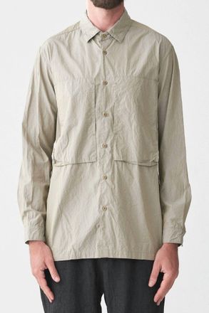 Sage De Cr&ecirc;t Mens Cotton Typewriter Work Shirt In Gray