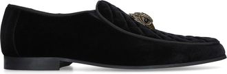 Kurt Geiger Mens Velvet Hugh Eagle Head Loafers - Black - Size UK 6