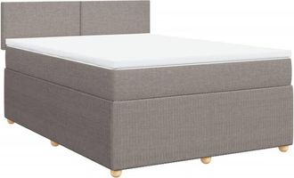 vidaXL Vidaxl - Cama Box Spring Con Colch&oacute;n Tela Gris Taupe 160x200 Cm