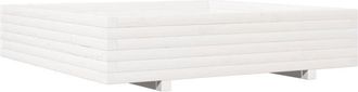 vidaXL Garden Planter White 110x110x26.5 cm Solid Wood Pine Vidaxl