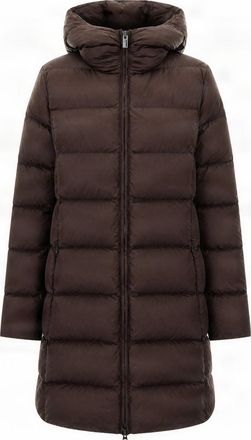Colmar Dark Brown Horizontal Quilted Nylon Down Coat