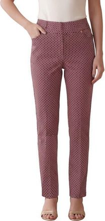 Jessica London Comfort Waist Stretch Denim Straight-Leg Jean in Rich Burgundy Tile at Nordstrom, Size 14
