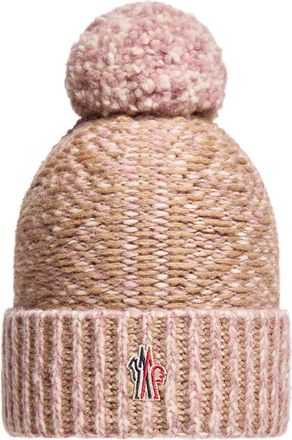 Moncler Moncler Alpaca & Wool Blend Beanie Hat, Women, Pink, Size: One Size