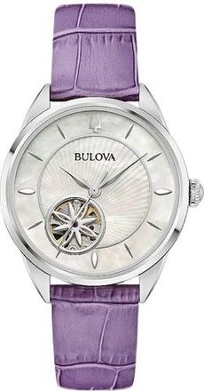 Bulova Sutton Automatic Floral Open Heart Dial Ladies Watch 96L339