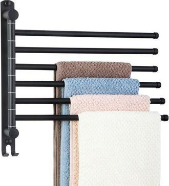 OEM Toallero De Ba&ntilde;o Con 6 Barras Giratorias De 180&deg; En Acero Inoxidable Sus304, Toallero De Pared Para Cocina/fregadero - Negro