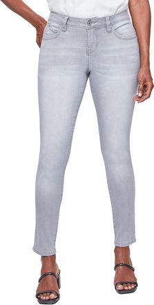 Royalty For Me Royalty for Me Womens Womens Wannabettabutt Mid-Rise Regular Hem Skinny Sustainable JeanPants, X08 Gray, 14