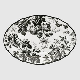 Gucci Herbarium Oval Tray, Black